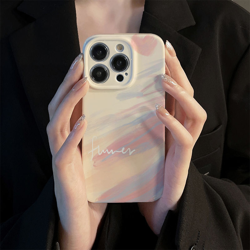 彩虹爱心苹果16Pro手机壳适用iPhone15PROMAX14菲林13Pro全包软壳