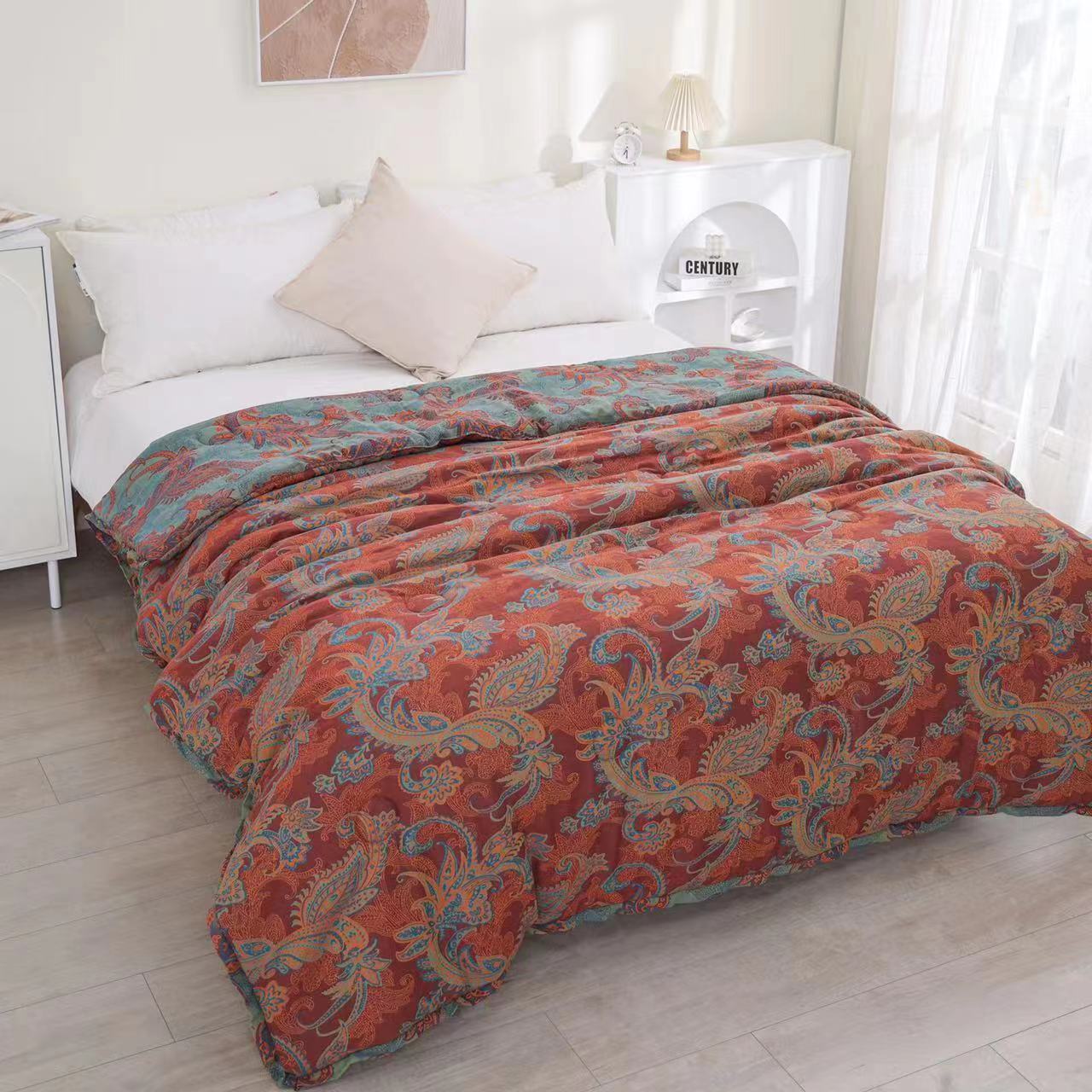 1.5*2米凤尾花双层有氧纱多功能大豆被