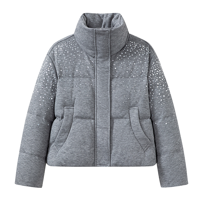 高级星空感羽绒服立领短款宽松外套V488809508【XYS】