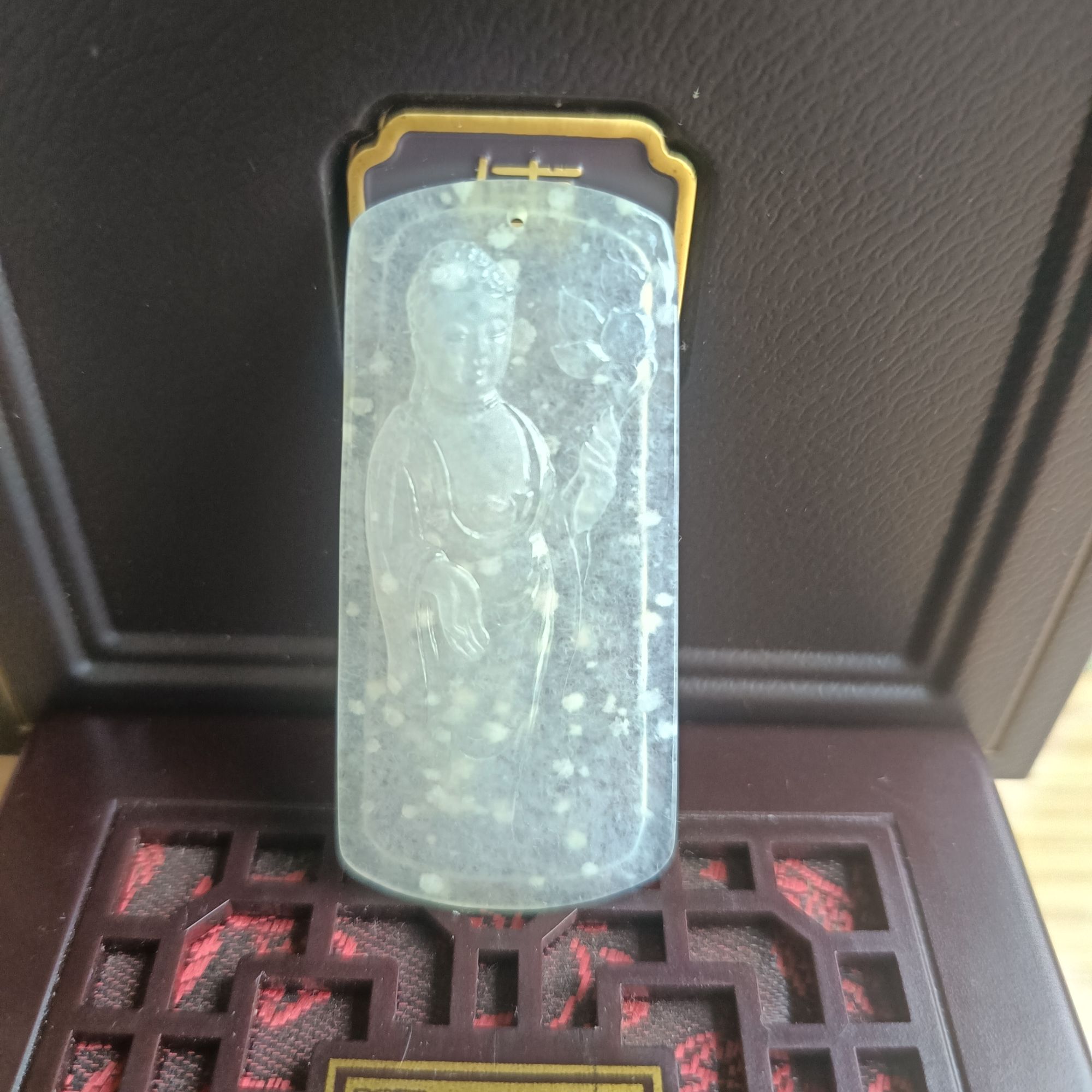 天然缅甸翡翠A货木那雪花棉