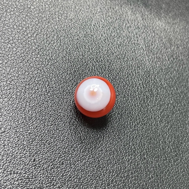 保山原矿小庄红底瓷白正眼天眼单珠13+mm