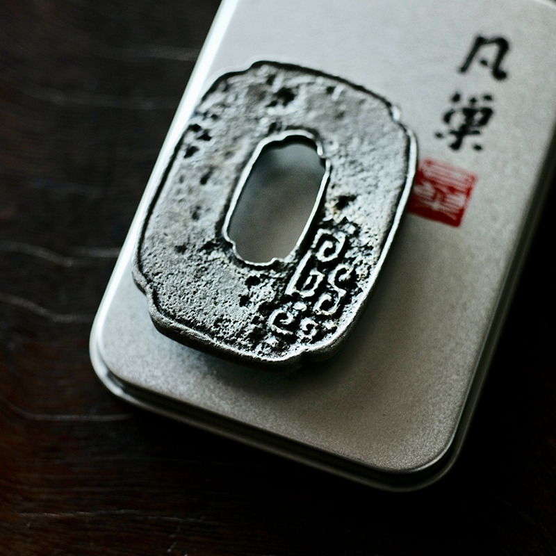 锡制盖置 凡巢一凡三代古法浇铸高古纹摆件 茶道零配
