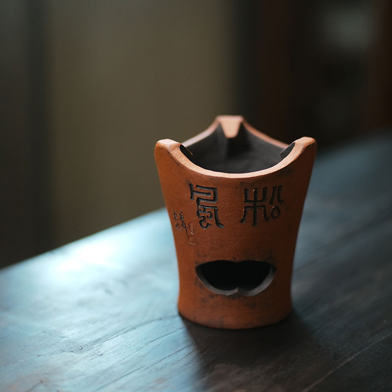 手作陶泥红炉 炭炉 松风舍程伟风炉酒精炉 煮茶炉