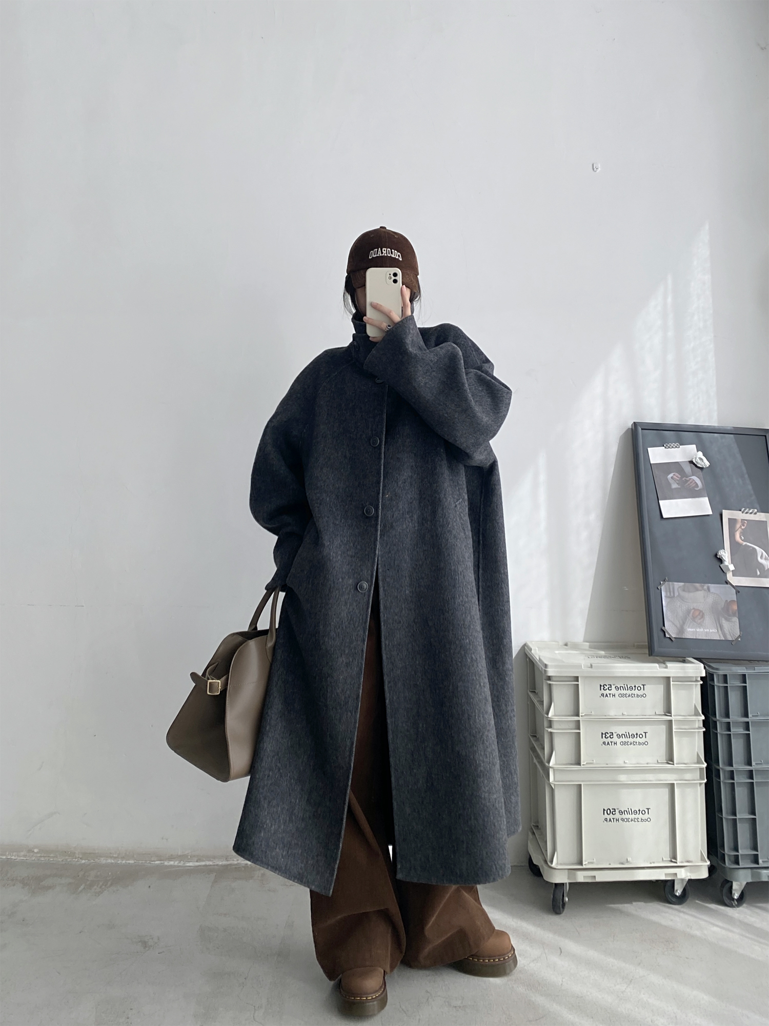 经典鱿鱼毛呢大衣冬季质感高级双面毛呢外套女呢子百搭