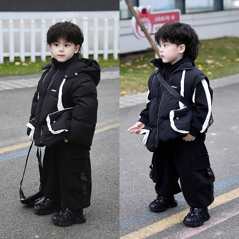 【现货】Jimmy妈童品 袖子可拆卸羽绒服 冬季儿童设计款拼色羽绒服