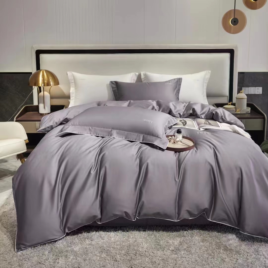 简约纯色时尚轻奢素色60支长绒棉四件套居家套件