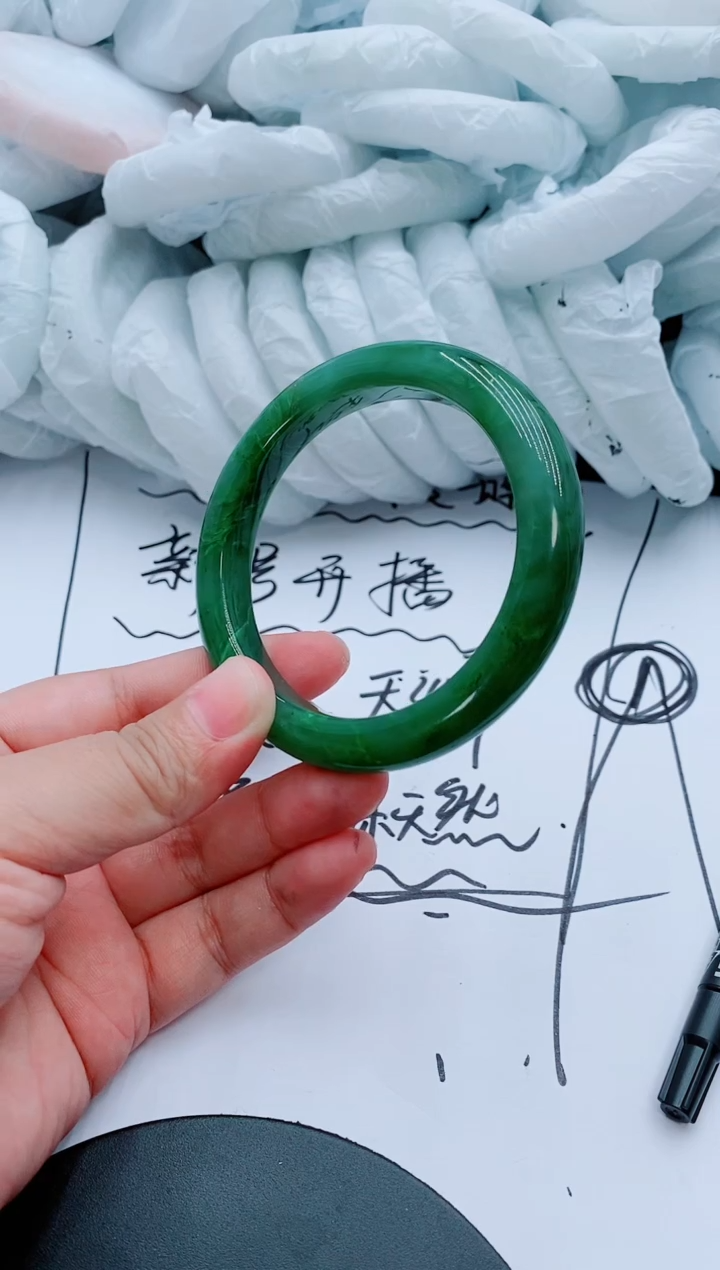 【闪购商品】和田玉（碧玉）手镯未镶嵌Q145联系客服备注圈口