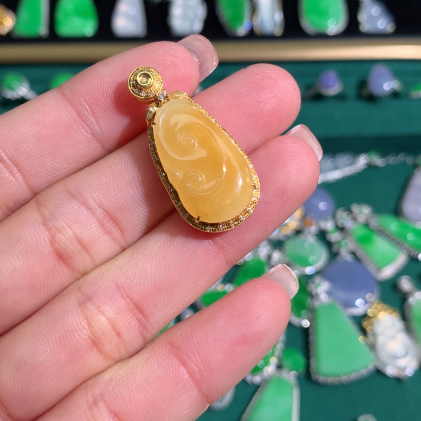 【闪购商品】翡翠天然a货翡翠18K金镶嵌菁*®