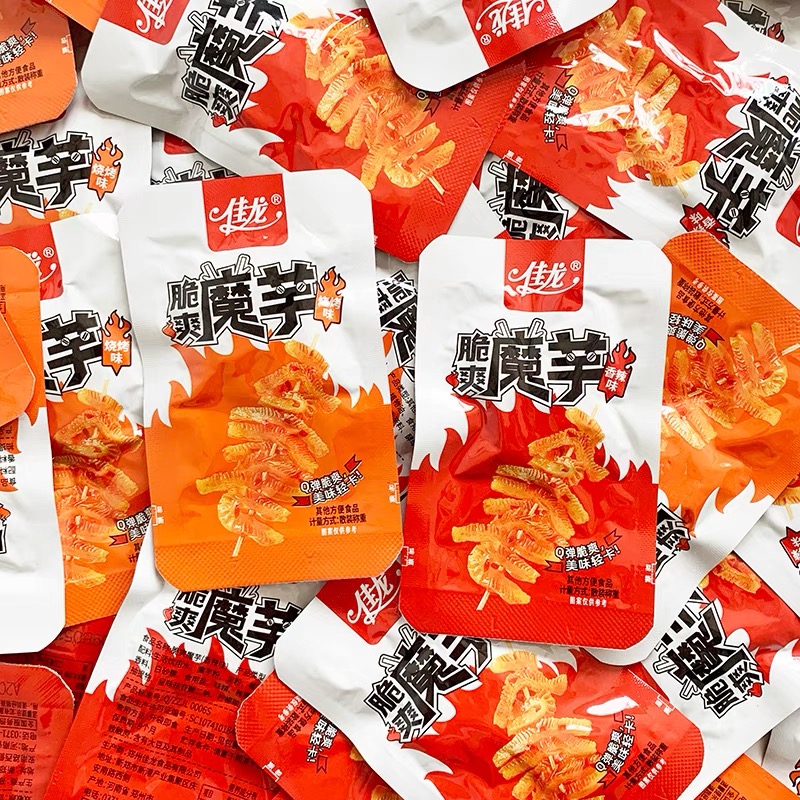 佳龙低卡无负担魔芋爽10包香辣泡椒素毛肚网红辣条魔芋丝宿舍解馋