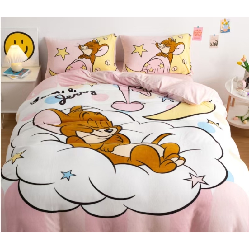 【晴美】猫和老鼠系列牛奶绒印花三件套-向云端