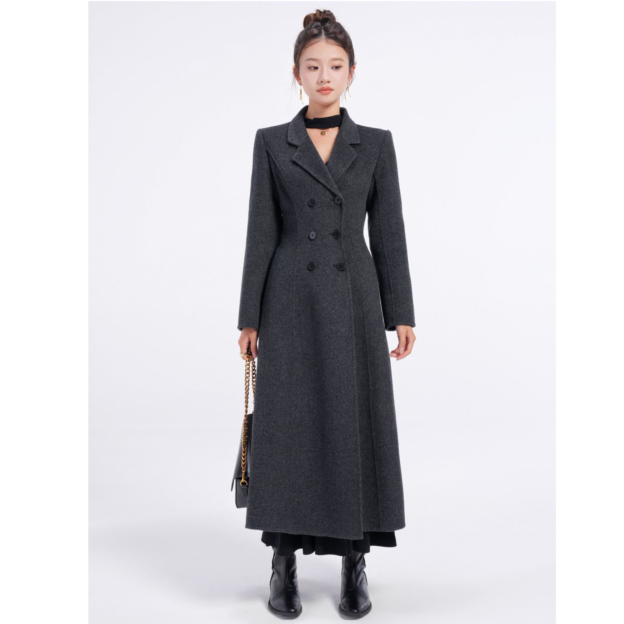 奥菲利亚/小个子定制高端双面呢羊毛大衣微收腰氛围感