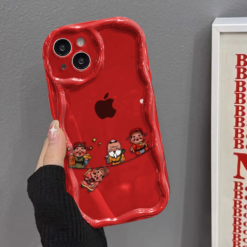 变富人适用苹果15华为MATE60oppoK11X女vivo红米14手机壳财神爷套