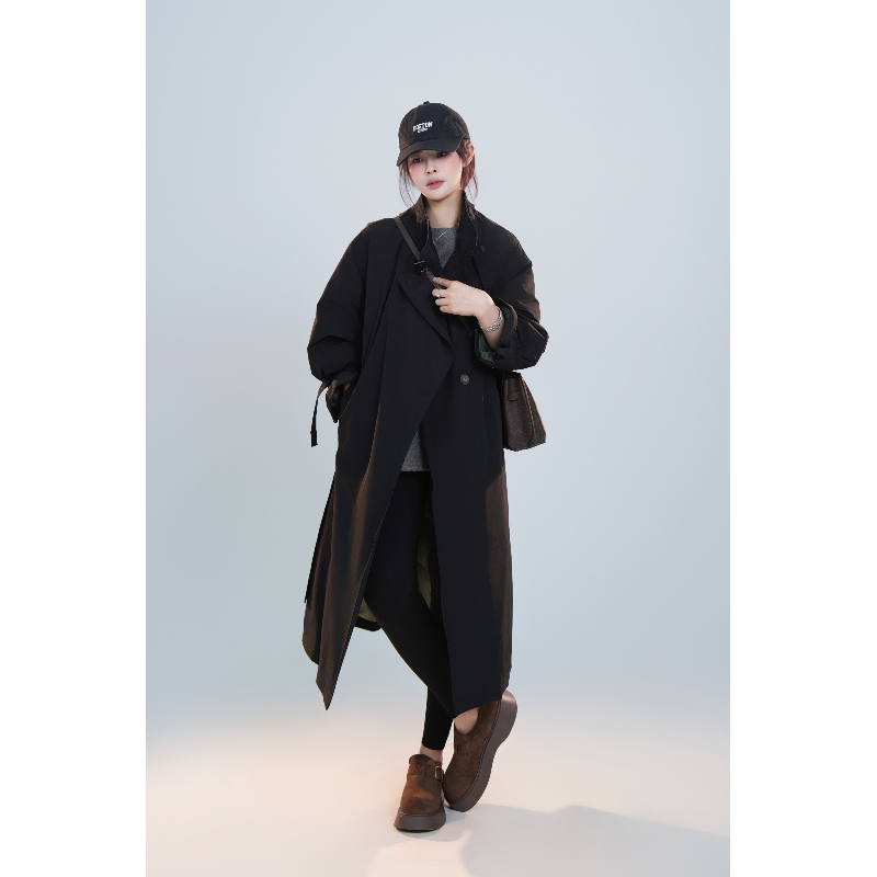 宿慕SUMU 女款鹅绒风衣 12-8 冬季2024女款时尚休闲鹅绒服A1607R