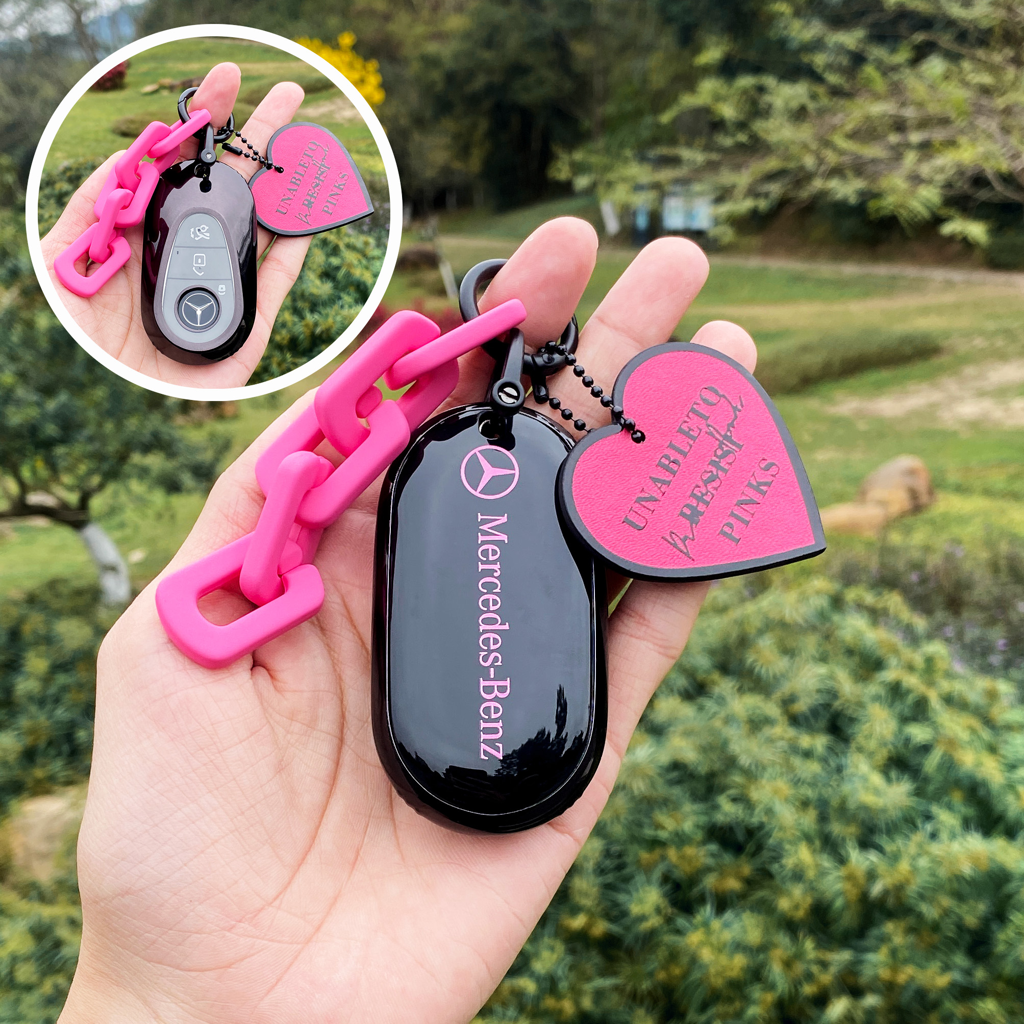 奔驰c260l汽车钥匙套a220扣s级e300壳glc200钥匙保护套壳包女高档