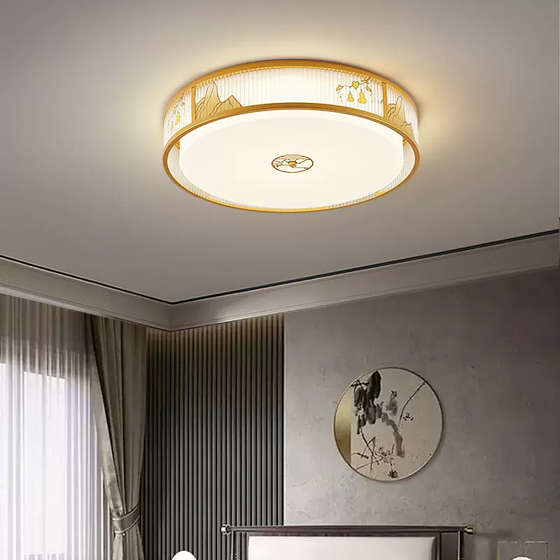 新中式全铜吸顶灯国风禅意简约大气客厅卧室房间吸顶灯