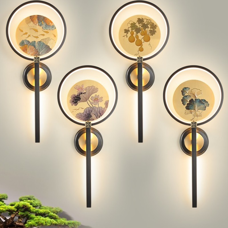 新中式客厅壁灯卧室壁灯过道壁灯