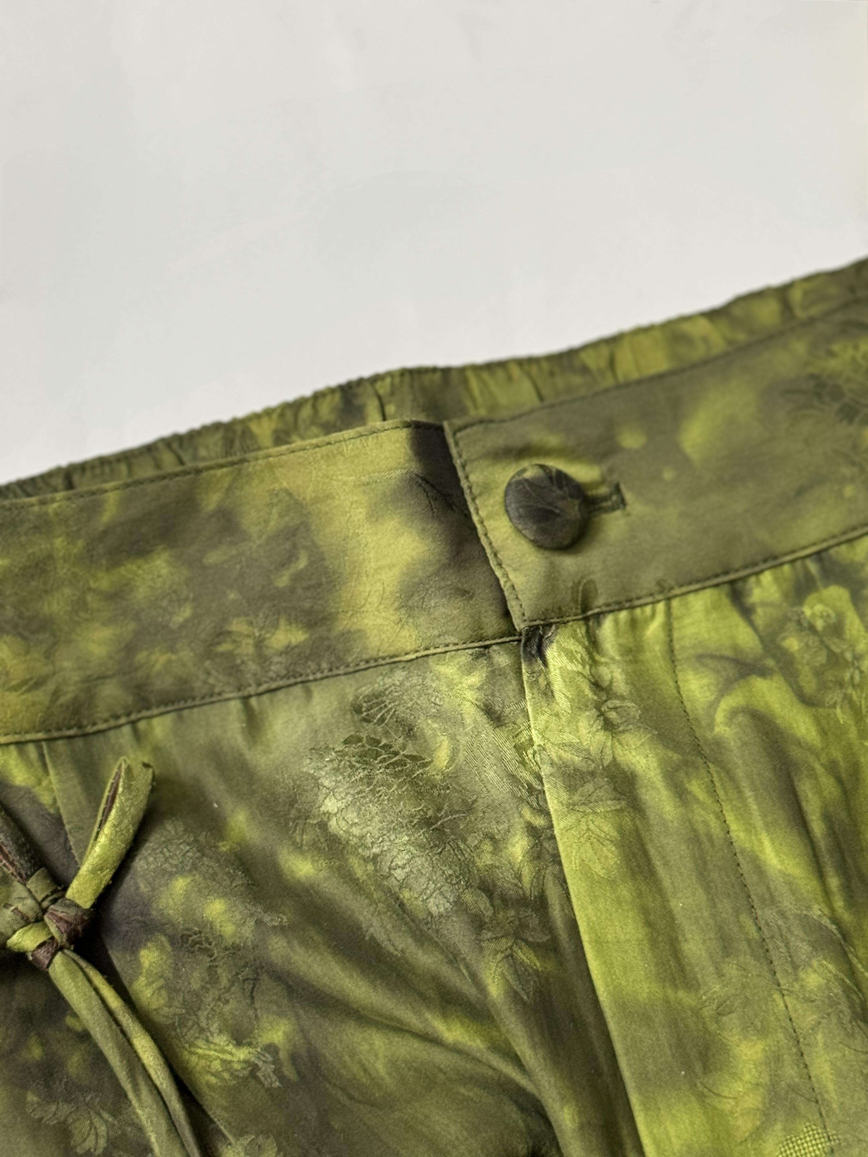 【锦绣集】迷彩青绿   香云纱扎染花罗短裤A字年轻休闲时尚款