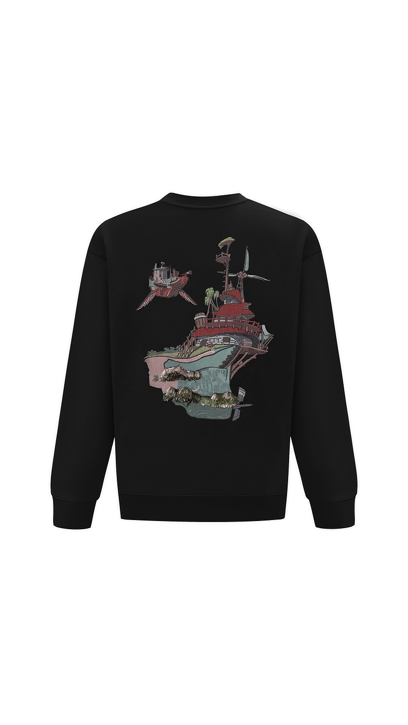 Trendiano立体贴绣插画卫衣3LC1100660