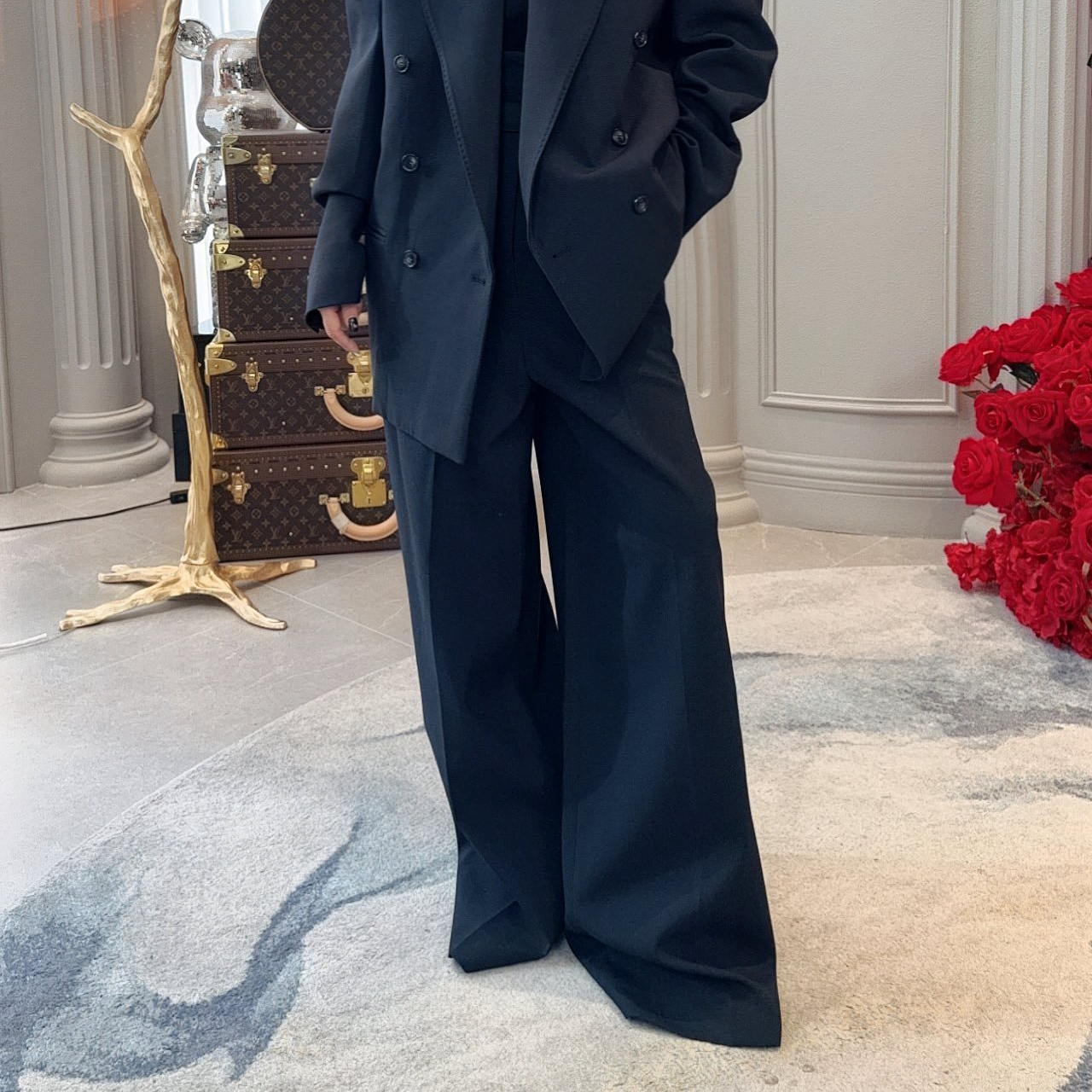 【顾文婷推荐】YCH 双层长裤 W24PT5021NV