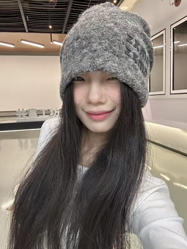 孤品【C01-C100】针织时尚学生爆款毛绒冷帽韩版ins帽加绒
