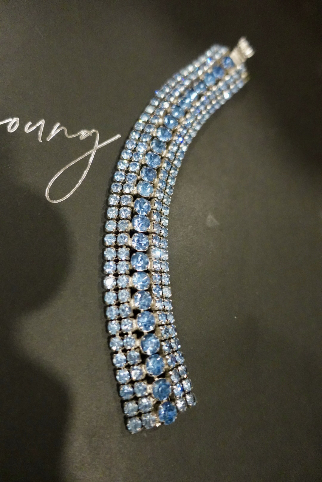 铜合金仿水晶手链 Vintage莱茵石手链