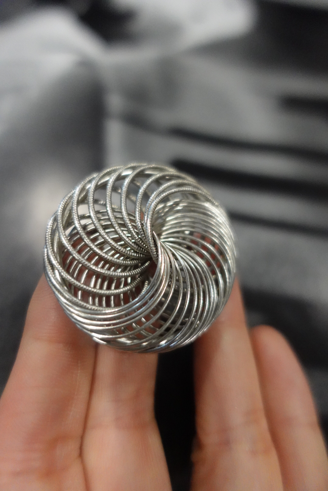 铜合金胸针 Vintage素银镂空花形胸针