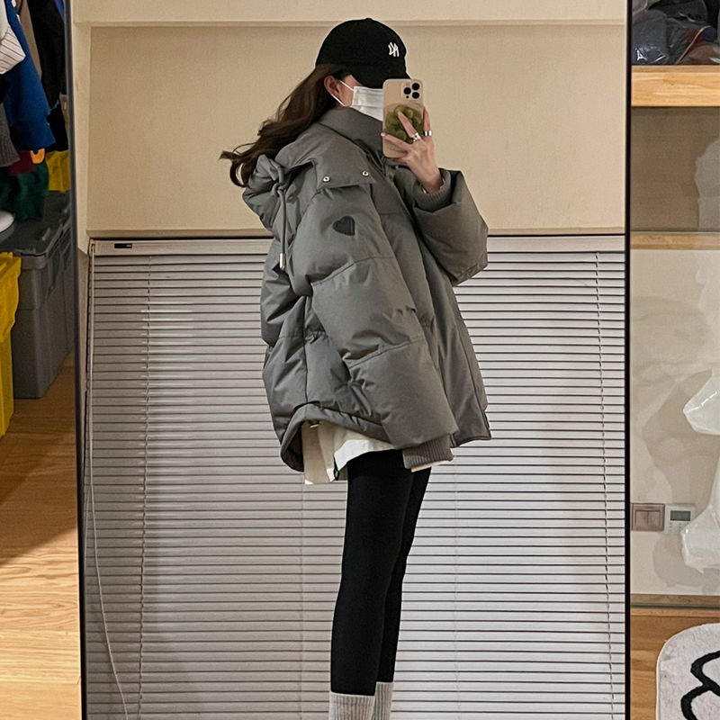 波司断码反季新款短款羽绒衣男女小个子情侣装加厚宽松面包服冬高