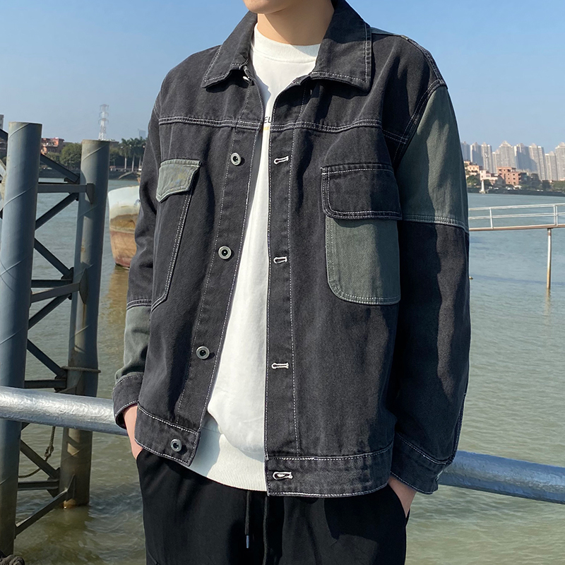 工装外套男士秋冬季2023年新款潮流百搭男生潮牌休闲夹克牛仔褂子