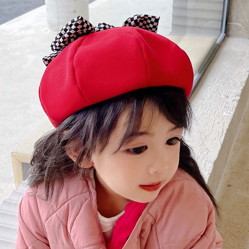 文柏秋冬款儿童贝雷帽子女童时尚画家帽百搭韩版可爱公主宝宝蓓蕾