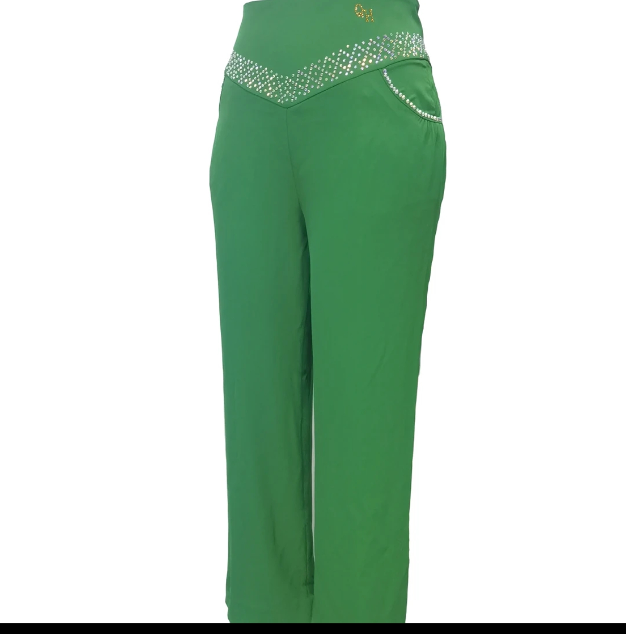 2022新款女款三步踩，吉特巴，水兵舞高端修身精品镶钻微喇喇叭长裤