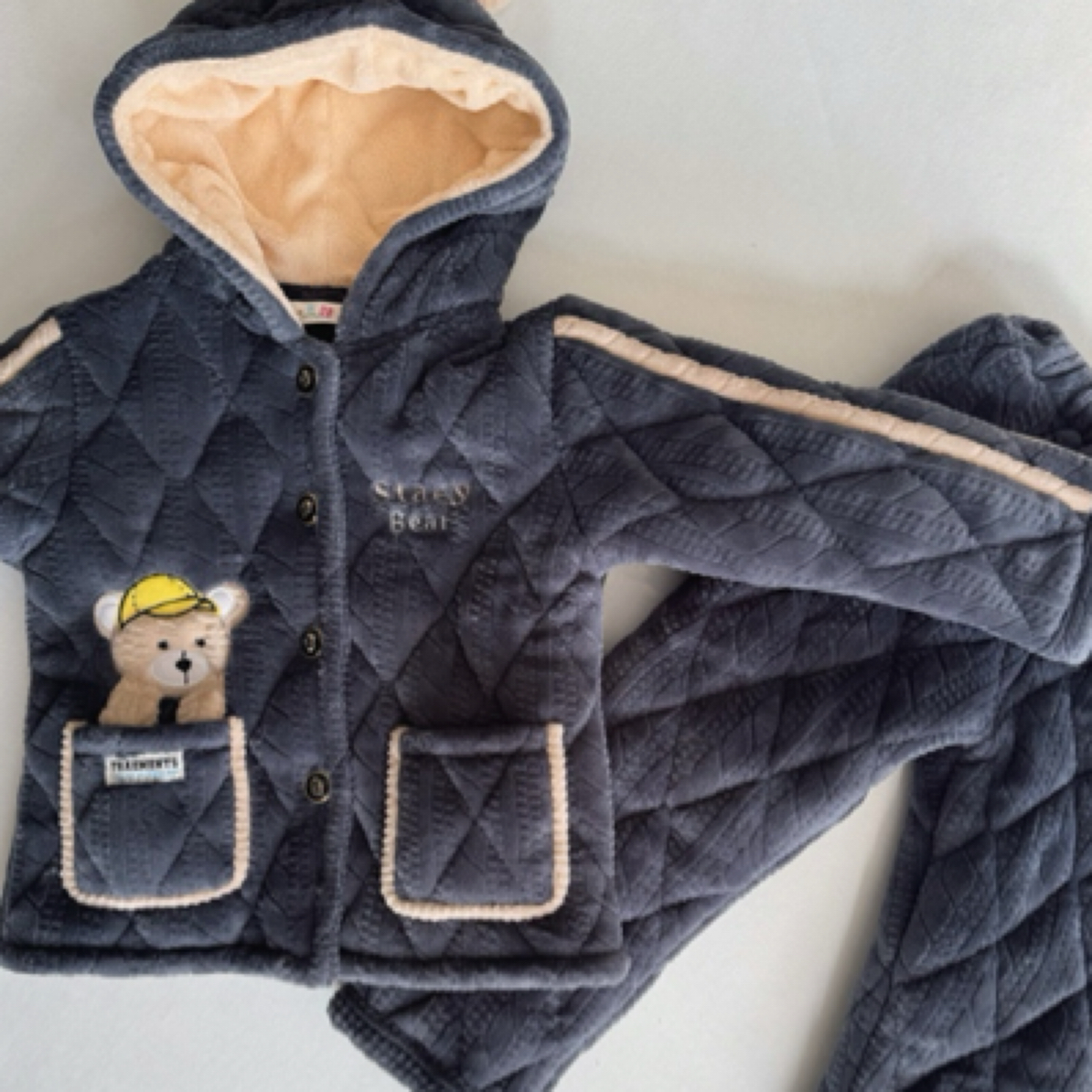 男童冬季睡衣三层夹棉加厚小童男孩绒加绒保暖法兰绒家居服小孩