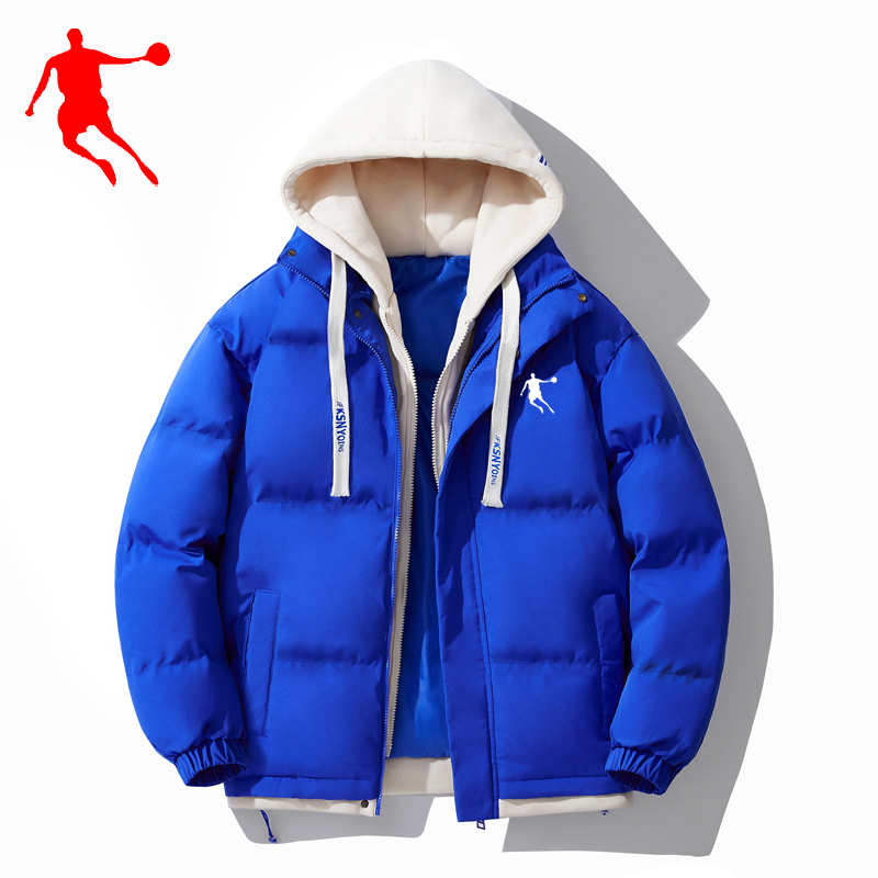 乔丹品牌秋冬男士休闲棉衣双面穿保暖加厚外套潮流百搭情侣面包服