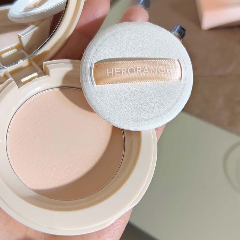 HERORANGE~柔焦雾感粉饼蜜粉干粉定妆控油持久防水遮瑕散粉饼干皮
