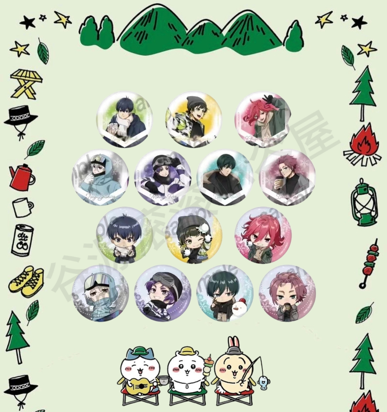 【蓝色监狱】蓝色监狱 滑雪吧唧拍立得 潮玩盲盒（同意代拆）