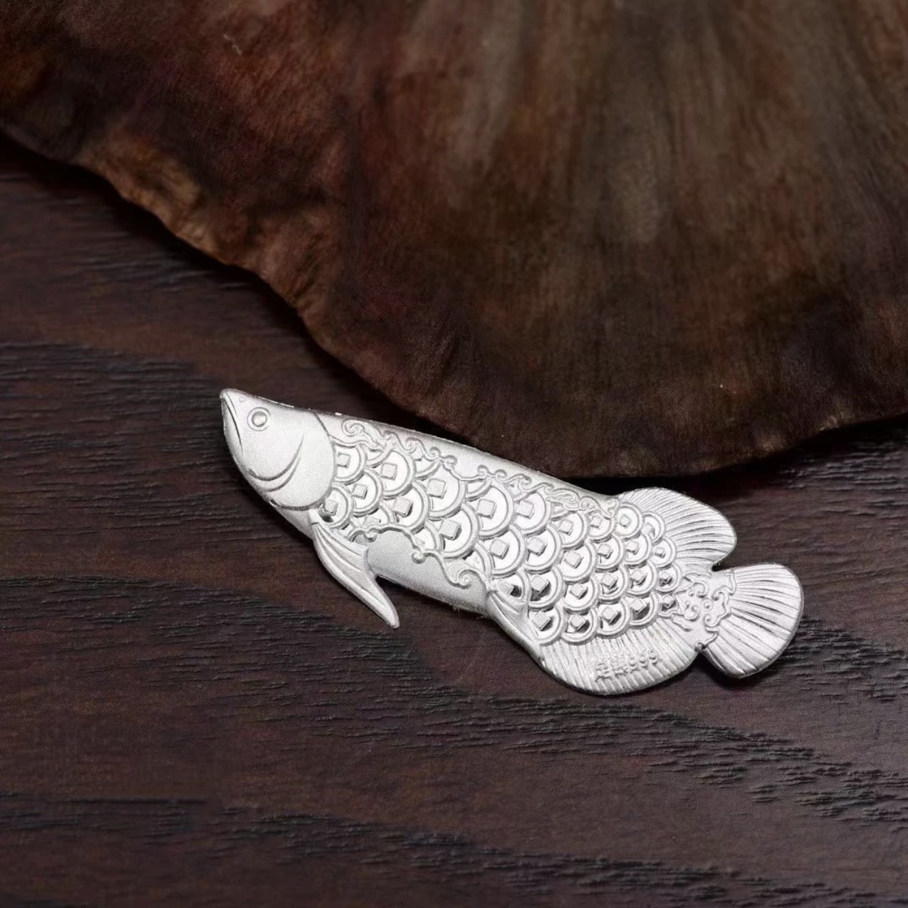 银龙鱼泡茶手工999银带钢印泡茶煮水用鱼茶宠