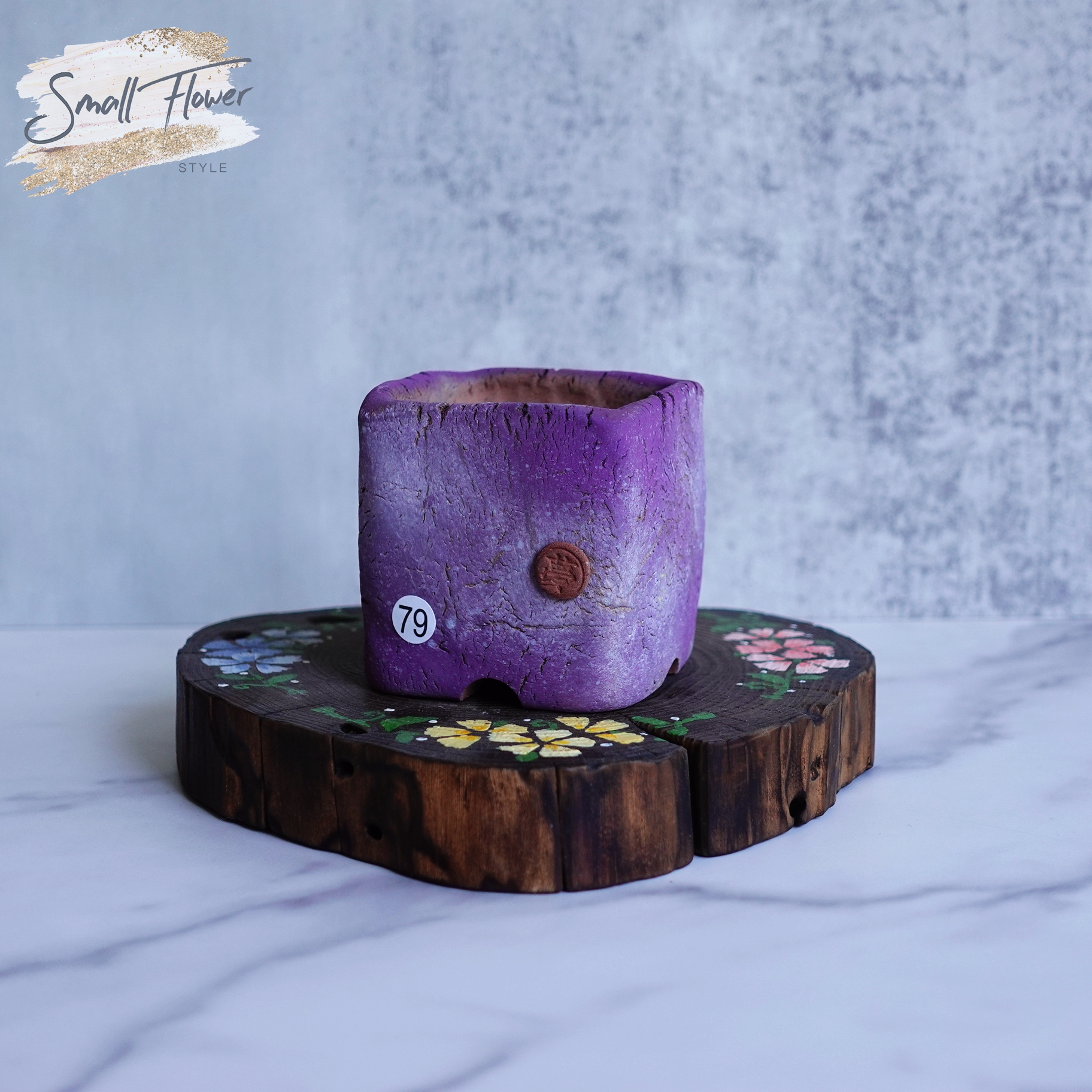 格调花器青梦原创设计透气吸水纯手工控型多肉花盆小方一物一拍