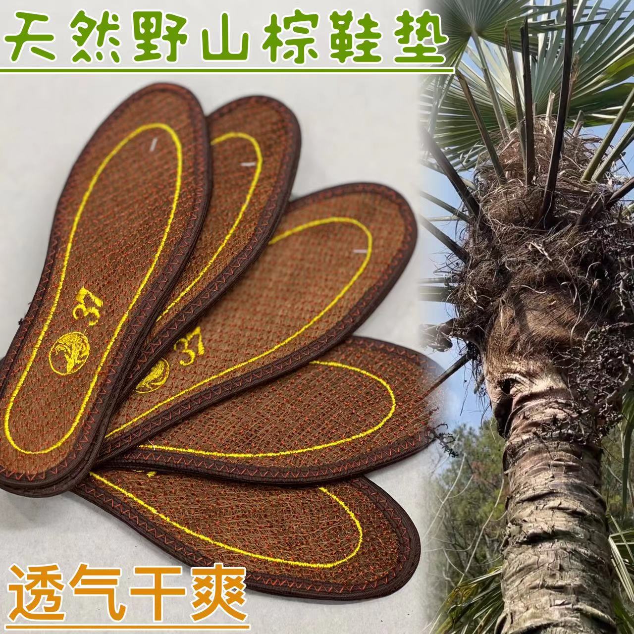 何航(棕鞋垫)男女通用吸汗清爽透气天然山棕四季干爽舒适鞋垫