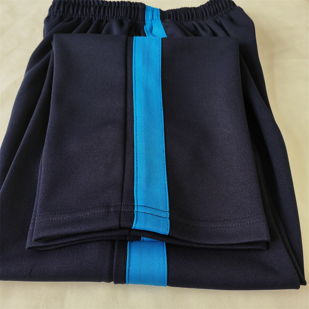 宽蓝边校服裤子一条杠春秋中小学生校裤藏蓝色粗蓝杠宽松运动裤