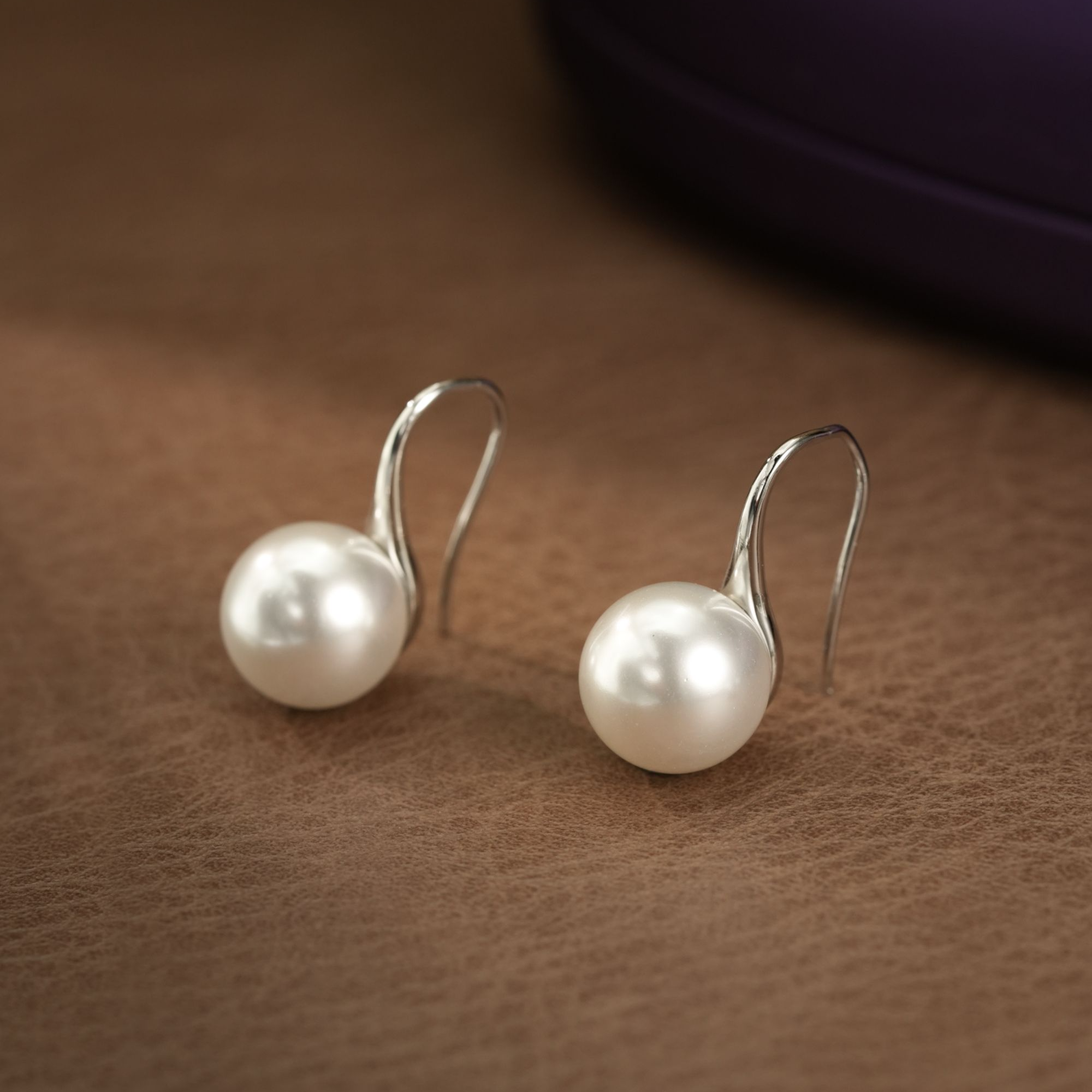 925银仿珍珠耳饰 天鹅水滴形g高跟鞋925银耳钩