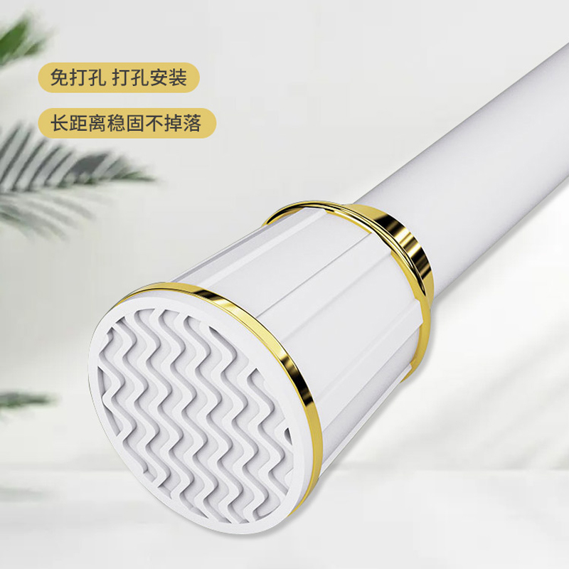 窗帘杆子打孔式加厚罗马杆全套单双杆支撑架固定器免打孔伸缩飘窗