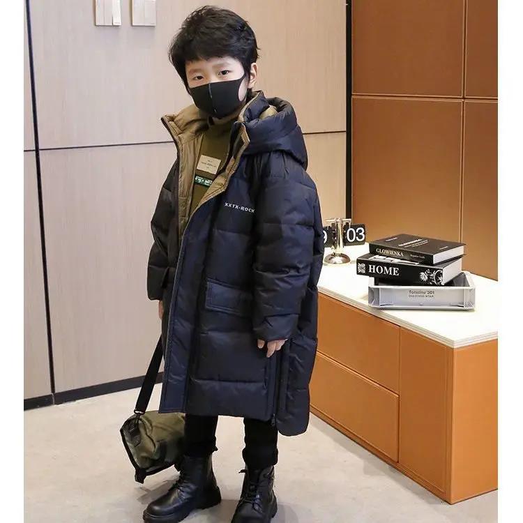 波司登男童羽绒服2023冬季新款儿童中长款洋气炸街加厚宝宝大童