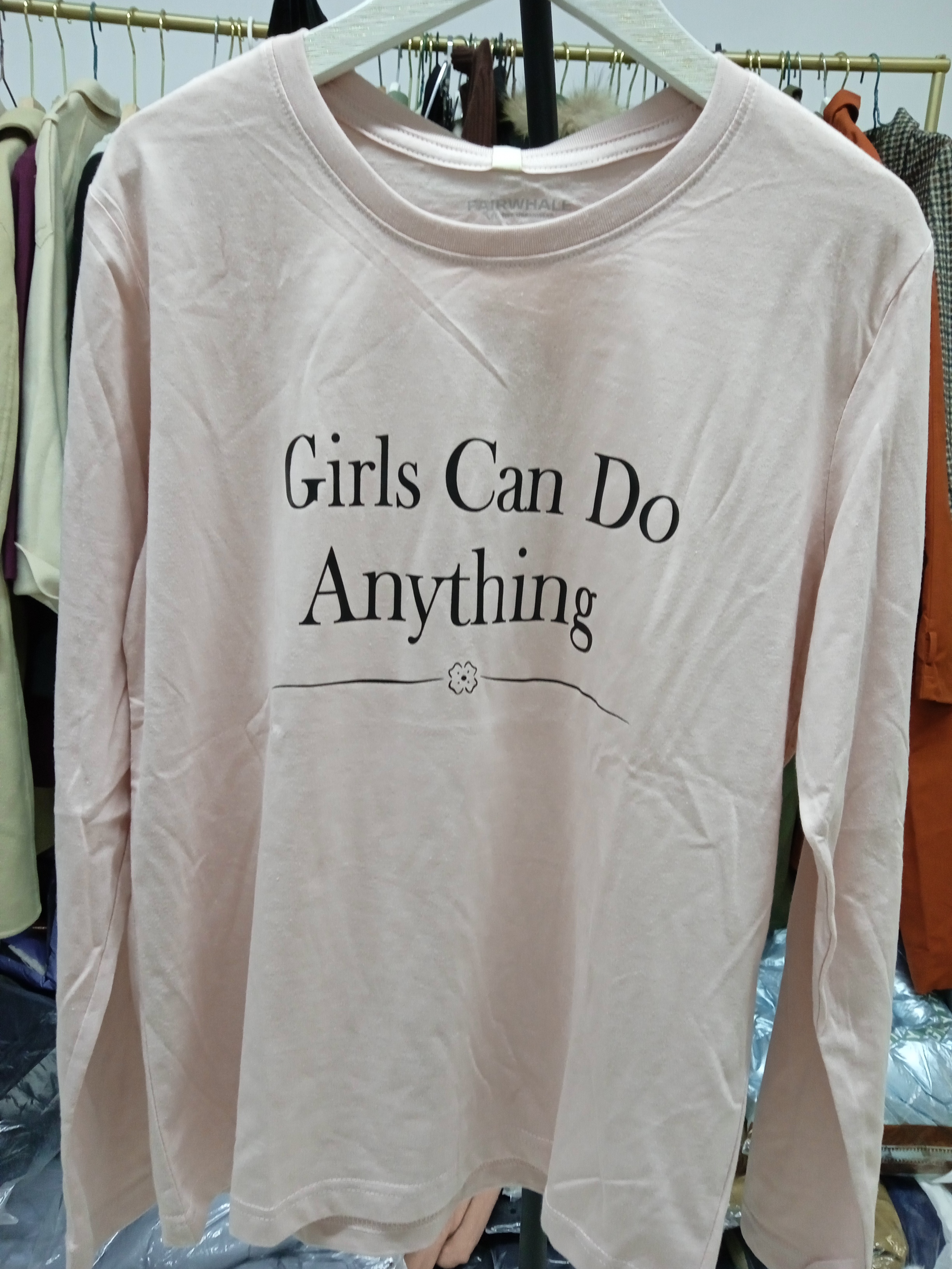 字母印花宽松休闲长袖T恤女春秋韩版显瘦打底衫上衣