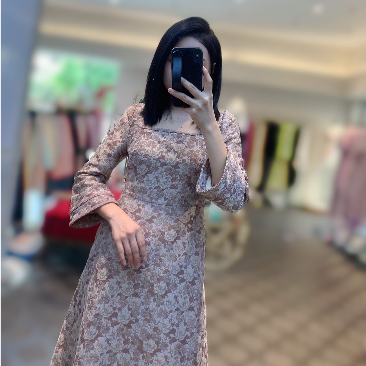 OU.FASHION/欧点重工长袖连衣裙显瘦气质新中式1122340397      .