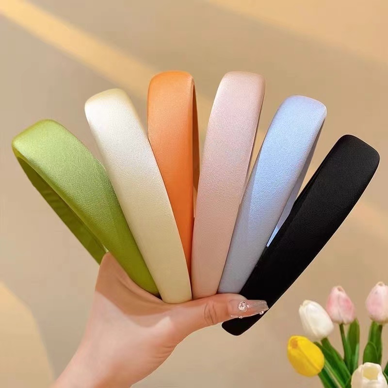 连麦自选发箍缎面气质网红百搭少女复古法式简约纯色甜美彩色发箍