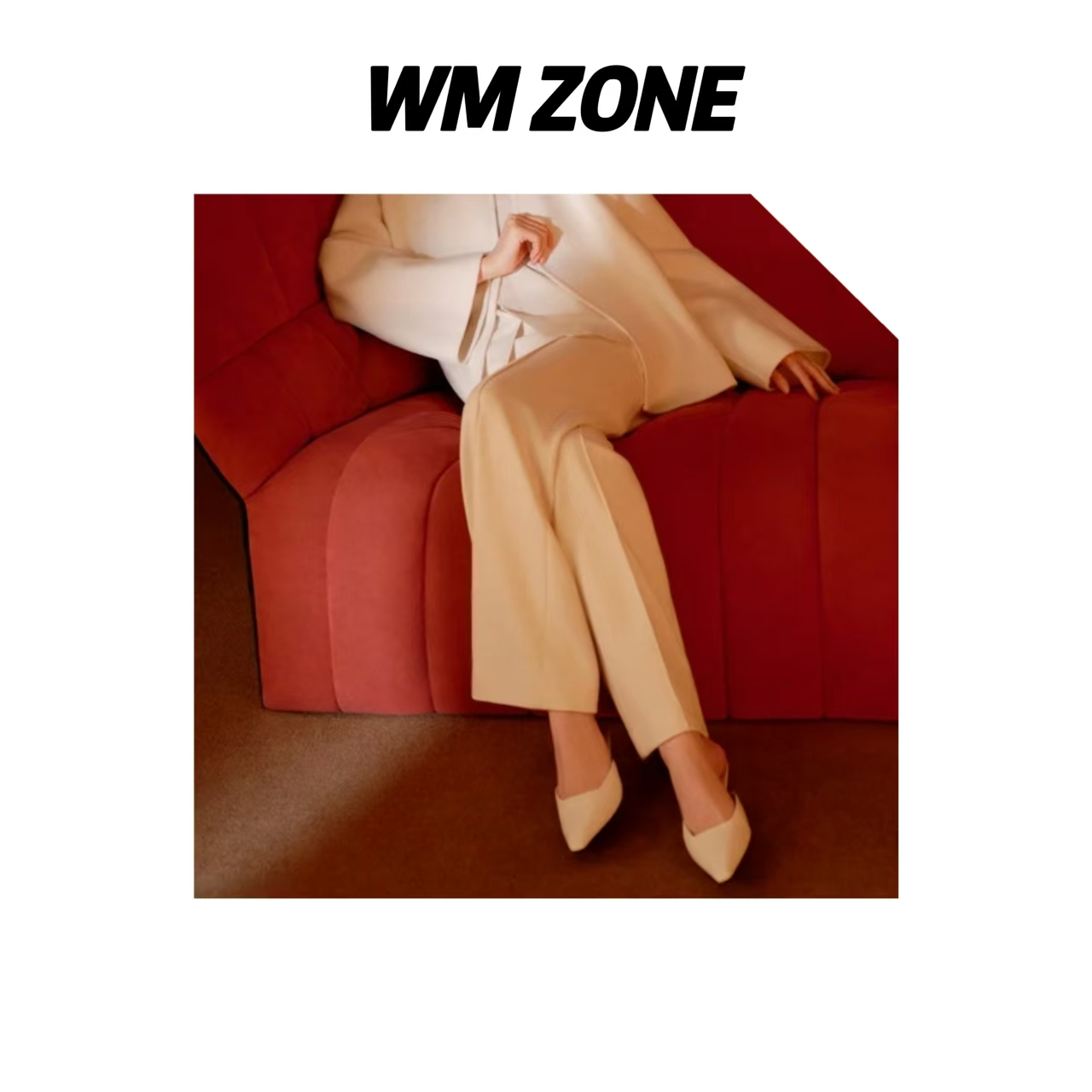 虎儿 3-14-2788 简约竖线条松紧腰宽松直筒裤