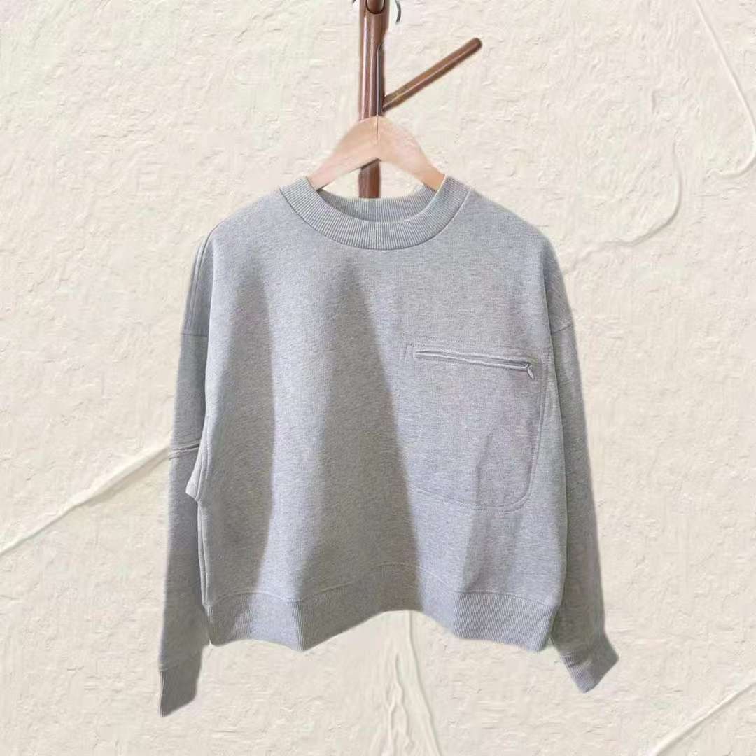 虎儿 3-12-1458 设计款经典灰抓绒卫衣