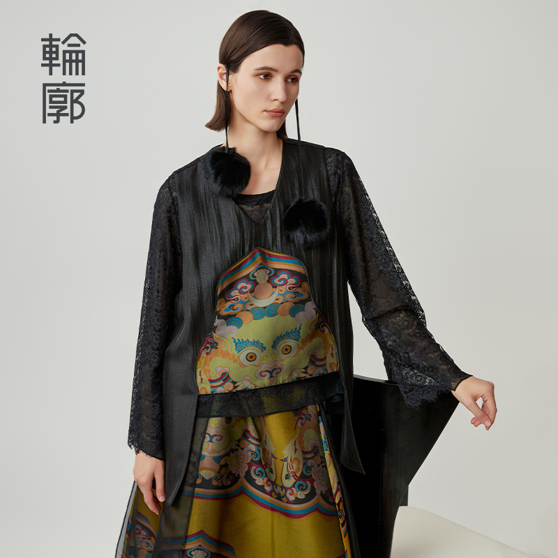 （茜茜专属）轮廓赤华缎面提花马甲复古时尚舒适国风马夹女L243Y016