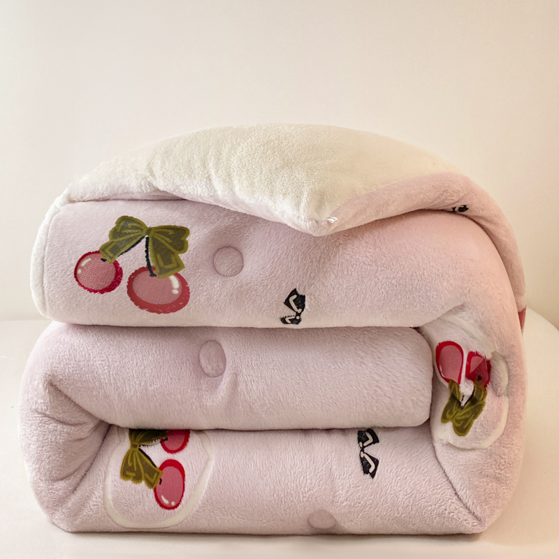 加厚保暖羊羔绒被子被芯雪花绒冬被加绒棉被褥学生单人宿舍春秋被