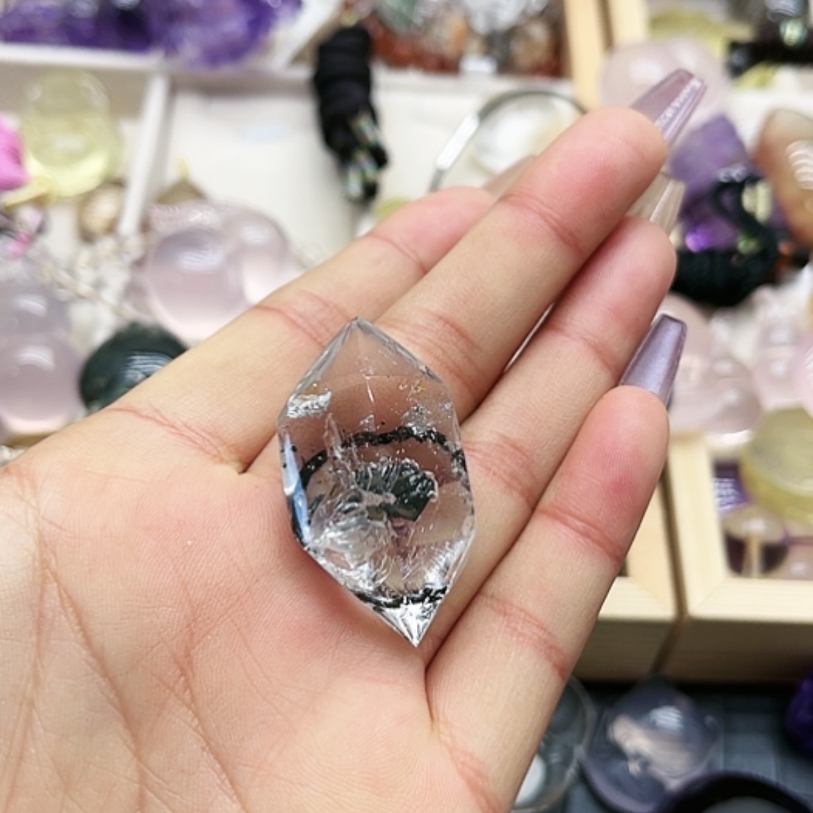【闪购商品】紫晶颈饰银S925镶嵌雨**荷
