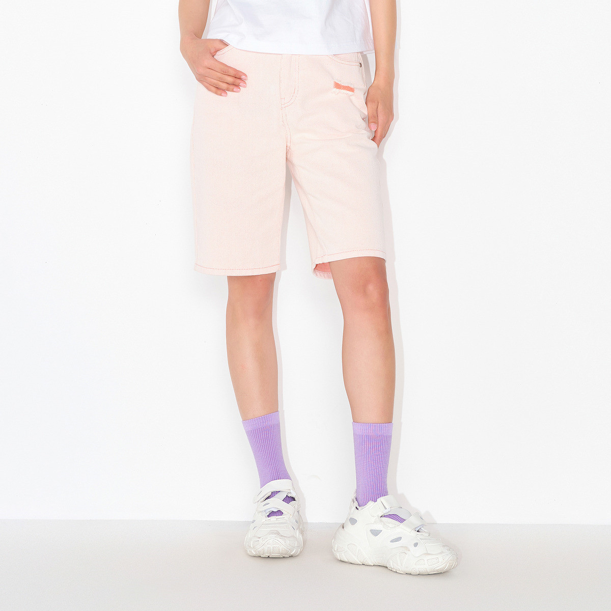 【艾钱钱精选】MASFER.SU别致破洞牛仔中裤B1BW25065